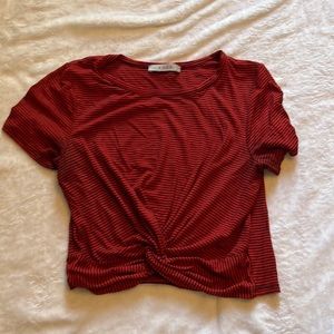 Orange and black stripe shirt